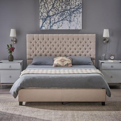 Kaelyn Upholstered Tufted Queen Bed Set, Christopher Knight Home King Headboard