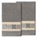 Authentic Hotel and Spa 100% Turkish Cotton Vivian 2PC Embellished Bath Towel Set