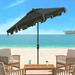 SAFAVIEH Zimmerman Dark Green Aluminum Tilt and Crank 9-foot Crank Market Patio Umbrella with Flap