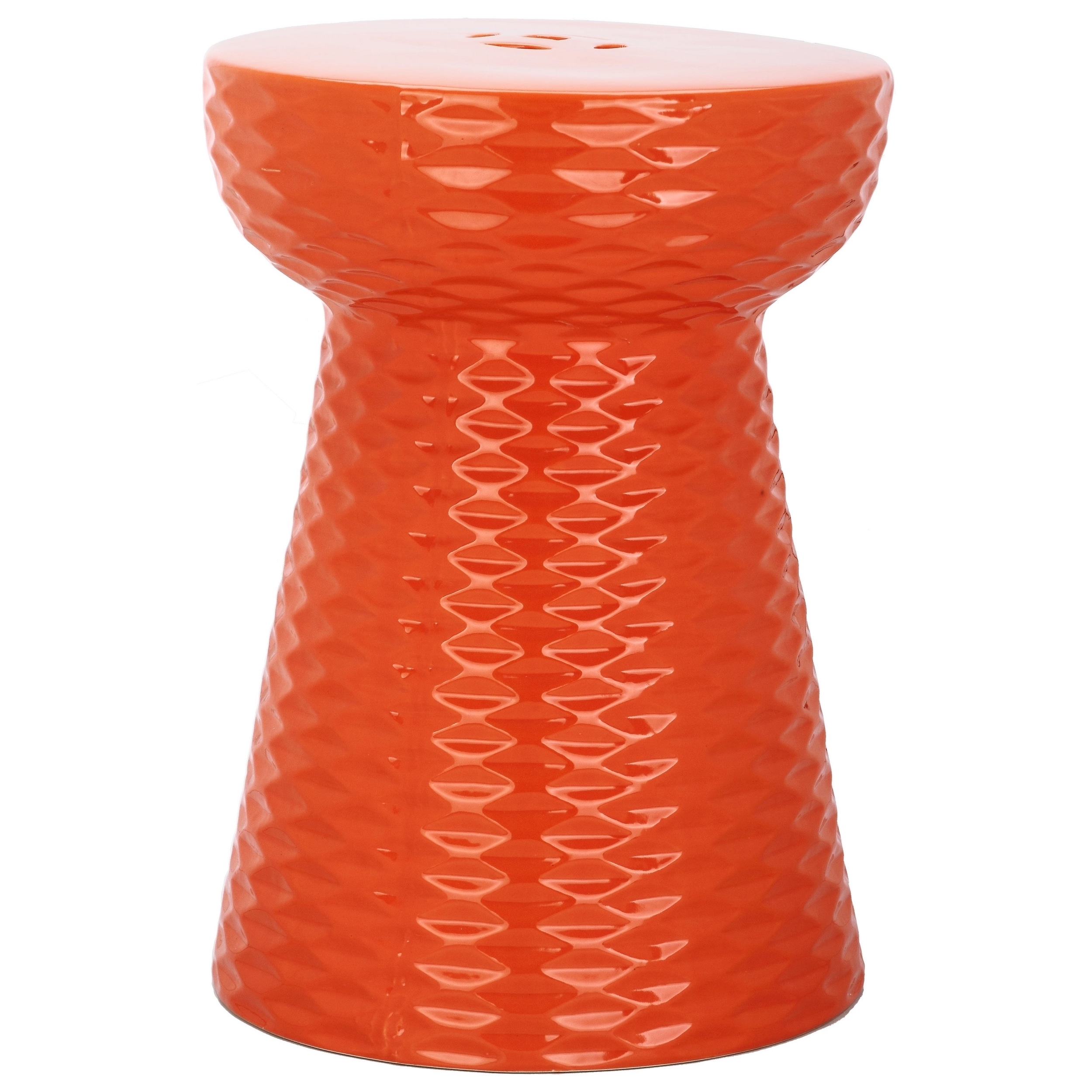 SAFAVIEH Daphne Orange Ceramic Decorative Garden Stool