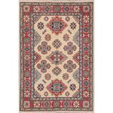 Kazak Hand Knotted Wool Oriental Carpet Pakistani Traditional Area Rug - 5'10" x 4'0"