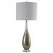 StyleCraft Movila Art Glass Table Lamp w/ Clear Acrylic Base - White Hardback Shade