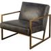 Armelle I Black Leather Seat w/Gold Metal Frame Accent Chair - 28.25" W x 32.75" D x 30.0" H