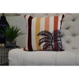 20 x 20 Inch Thin Stripe Palm Stripe Print Pillow