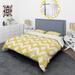 Designart 'Gold glittering lines pattern' Mid-Century Duvet Cover Set