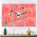Designart 'Coral Grapefruit Slices' Oversized Mid-Century wall clock - 3 Panels - 36 in. wide x 28 in. high - 3 Panels