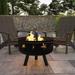 Round Wood Burning Star and Moon Firepit with Mesh Spark Screen