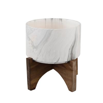 5" Marble finish Ceramic on Wood Stand