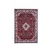 Shahbanu Rugs Red Natural Wool New Persian Hamadan Flower Medallion Design Hand Knotted Oriental Rug (3'6" x 5'1") - 3'6" x 5'1"