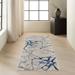 Calvin Klein River Flow Contemporary Abstract Ivory Blue Area Rug