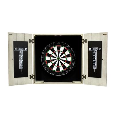 Hathaway Drifter Bristle Dartboard Cabinet Set - Rustic Gray