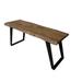 Handmade 60" Acacia Live Edge Black Legs Bench (India) - 60" x 16" x 18"