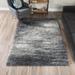 ADDISON Borealis Plush Abstract Shag Gray/Ivory Area Rug (3'3"X5'1") - 3'3"X5'1"