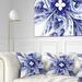 Designart 'Symmetrical Blue White Fractal Flower' Floral Throw Pillow