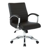 Executive Low Back Faux Leather Chair with Chrome Arms and Base - single
