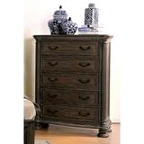 Brey Traditional Brown Solid Wood 5-Drawer Chest by Furniture of America