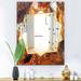 Designart 'Brown Moss Agate' Modern Mirror - Frameless Contemporary Printed Wall Mirror