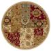 Berkley Beige/ Red Transitional Area Rug (7'8 Round)