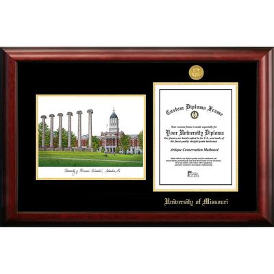 University of Missouri 8.5w x 11h Gold Embossed Diploma Frame with Campus Images Lithograph