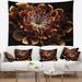 Designart 'Brown Fractal Flower' Modern Floral Wall Tapestry