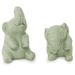 Handmade 2-piece Ceramic 'Happy Green Elephants' Celadon Statuettes (Thailand)