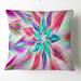 Designart 'Dancing Pink Flower Petals' Floral Throw Pillow