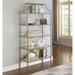 Coaster Furniture Serena Matte Gold 5-tier Tempered Glass Shelves Bookcase