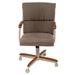 Casual Brown/Gray Cushion Wood/Metal Office Chair, Caster Chair