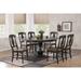 45"x45"x63" Antiqued Grey Stone Black Stone Napoleon Back 7-Piece Bella Dining Set