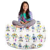 Kids Bean Bag Chair Cover Stuffed Animal Storage or Toy Organizer