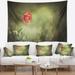 Designart 'Red Wild Poppy Flower on Green' Floral Wall Tapestry