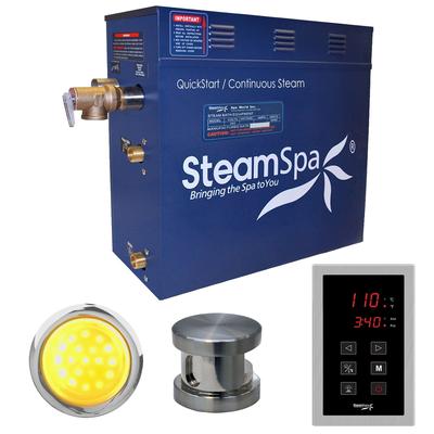 SteamSpa Indulgence 4.5 KW QuickStart Steam Bath Generator Package in Brushed Nickel
