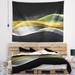 Designart 'Gold Silver Straight Yellow Lines' Abstract Wall Tapestry