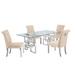 Best Quality Furniture 5-Piece Dining Set with Tufted and Stainless Steel Dining Chairs