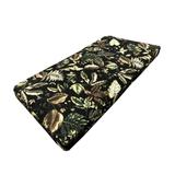 20 x 42 Outdoor Patio Loveseat Bench Cushion in Black Floral Leaves with Zipper