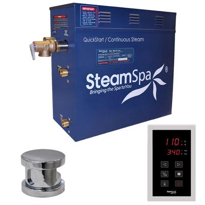 SteamSpa Oasis 6kw Touch Pad Steam Generator Package in Chrome