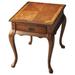 Handmade Butler Grace Brown Olive Ash Burl Veneer and Wood End Table