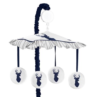 Sweet Jojo Designs Navy and White Woodland Deer Collection Musical Mobile