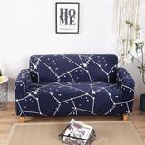 Enova Home Dark Blue Elegant Polyester and Spandex Stretch Washable Box Cushion Loveseat Slipcover