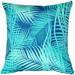 Karalina Palm 20x20 Throw Pillow with Polyfill Insert, Turquoise