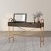 DH BASIC Glam Walnut Vanity Table with Lift-top Mirror by Denhour