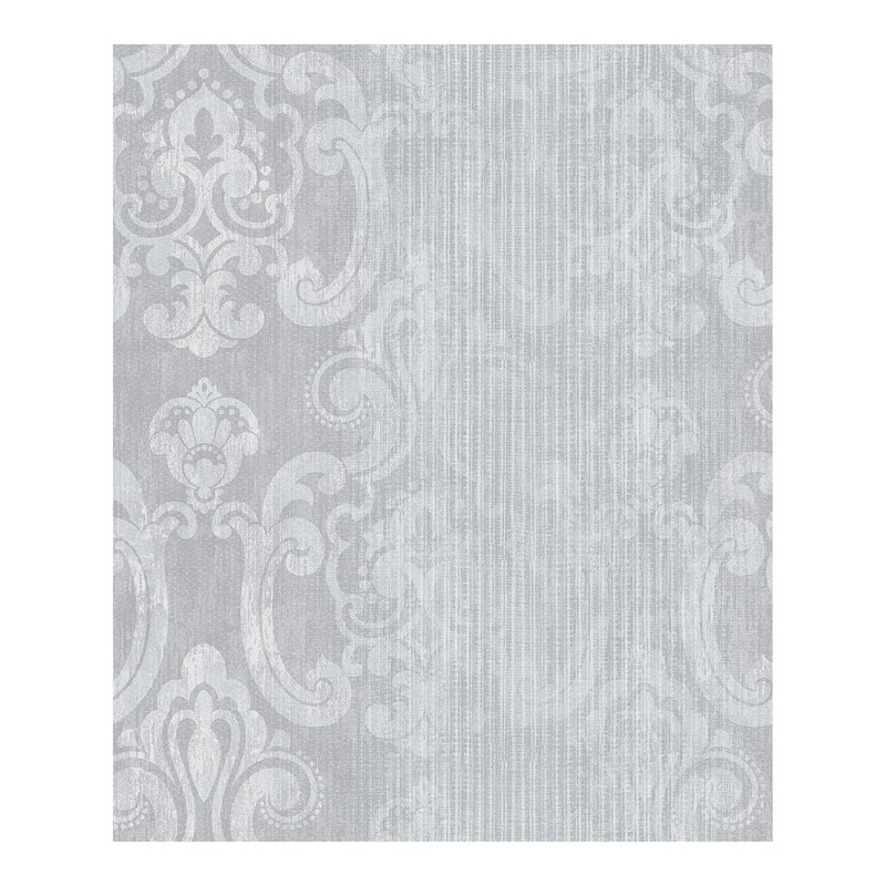 Advantage Ariana Silver Striped Damask Wallpaper - 21 x 396 x 0.025