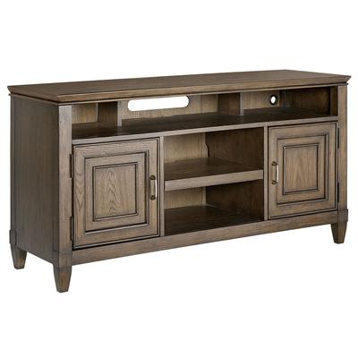 Origins by Alpine Newport Wood TV Console in Planked Oak