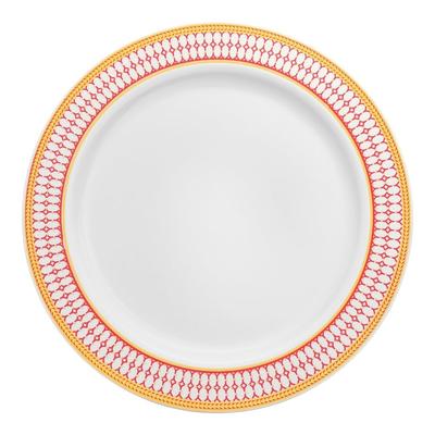 Elegant Gold Chord Rim Disposable Plastic Plate Packs - Party Supplies