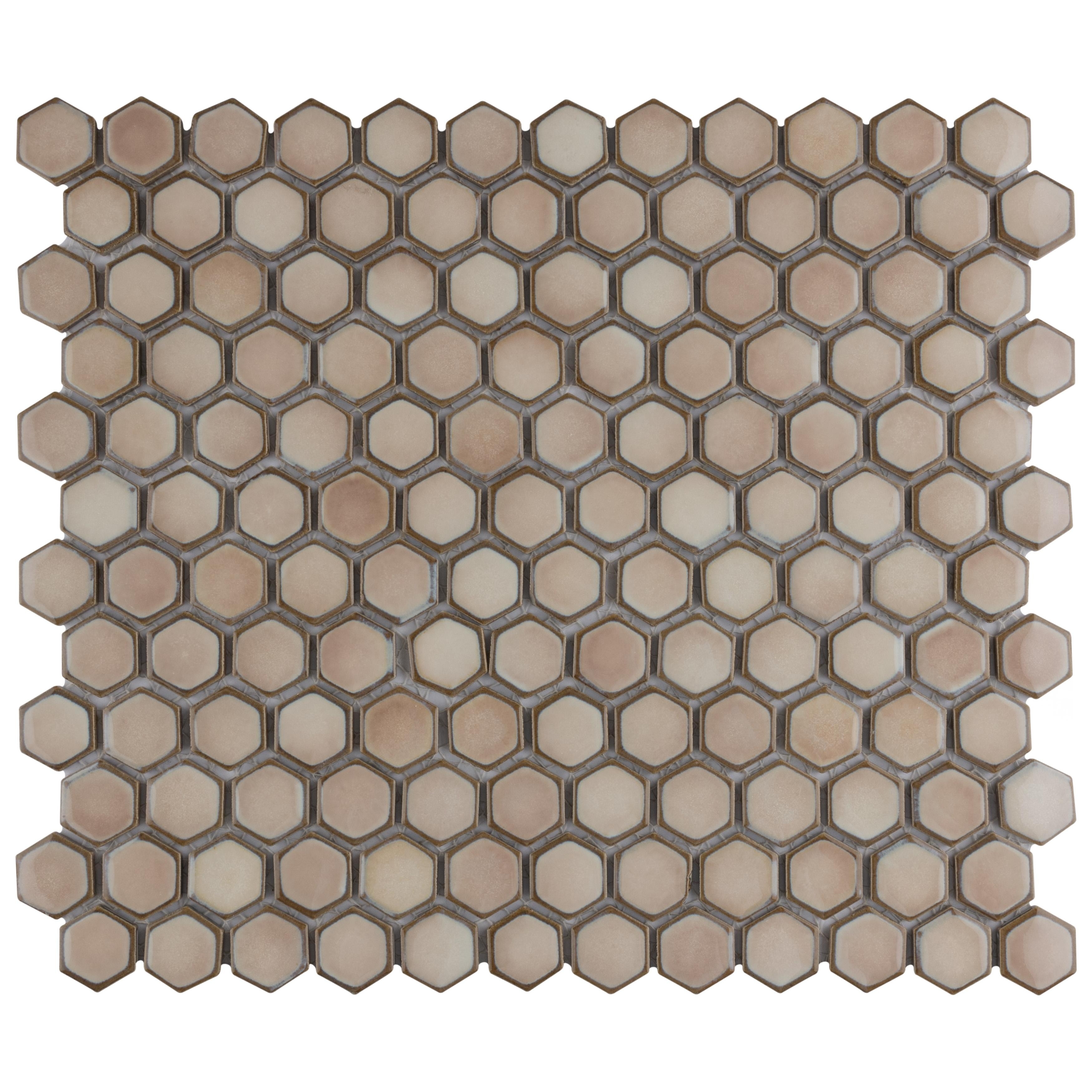 Merola Tile Hudson 1" Hex Truffle 11-7/8" x 13-1/4" Porcelain Floor and Wall Tile