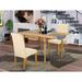 East West Furniture Table Set Includes a Rectangle Dining Room Table with Dropleaf and Parsons Chairs (Pieces Options)