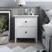 DH BASIC Transitional Neutral Finish 2-Drawer Nightstand by Denhour