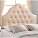 Brighton King Size Beige Fabric Upholstered Button Tufted Headboard