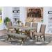 East West Furniture Dining Table Set- a Kitchen Table and Dark Khaki Linen Fabric Chairs, Distressed Jacobean(Pieces Options)