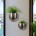 Sagebrook Home Modern 2-Piece Iron Hanging Wall Planters in Silver 15" and 19" Metal Plant Holder Decor - 12" x 5" x 19"